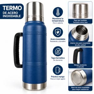Termo Acero Inoxidable 1L Azul